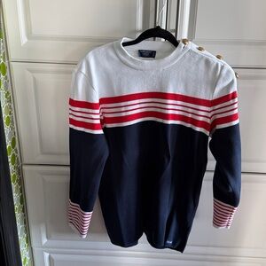 Saint James L'Atelier White Knit Top Cotton Sweater US 14